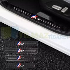 Peugeot 207 Karbon Kapı Eşiği Koruma Oto Sticker 4 Parça