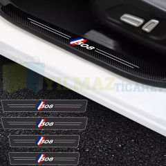 Peugeot 308 Karbon Kapı Eşiği Koruma Oto Sticker 4 Parça
