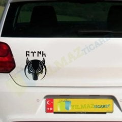 Börü Göktürk Yazı Oto Sticker Yapıştırma Etiket Kaliteli Folyo