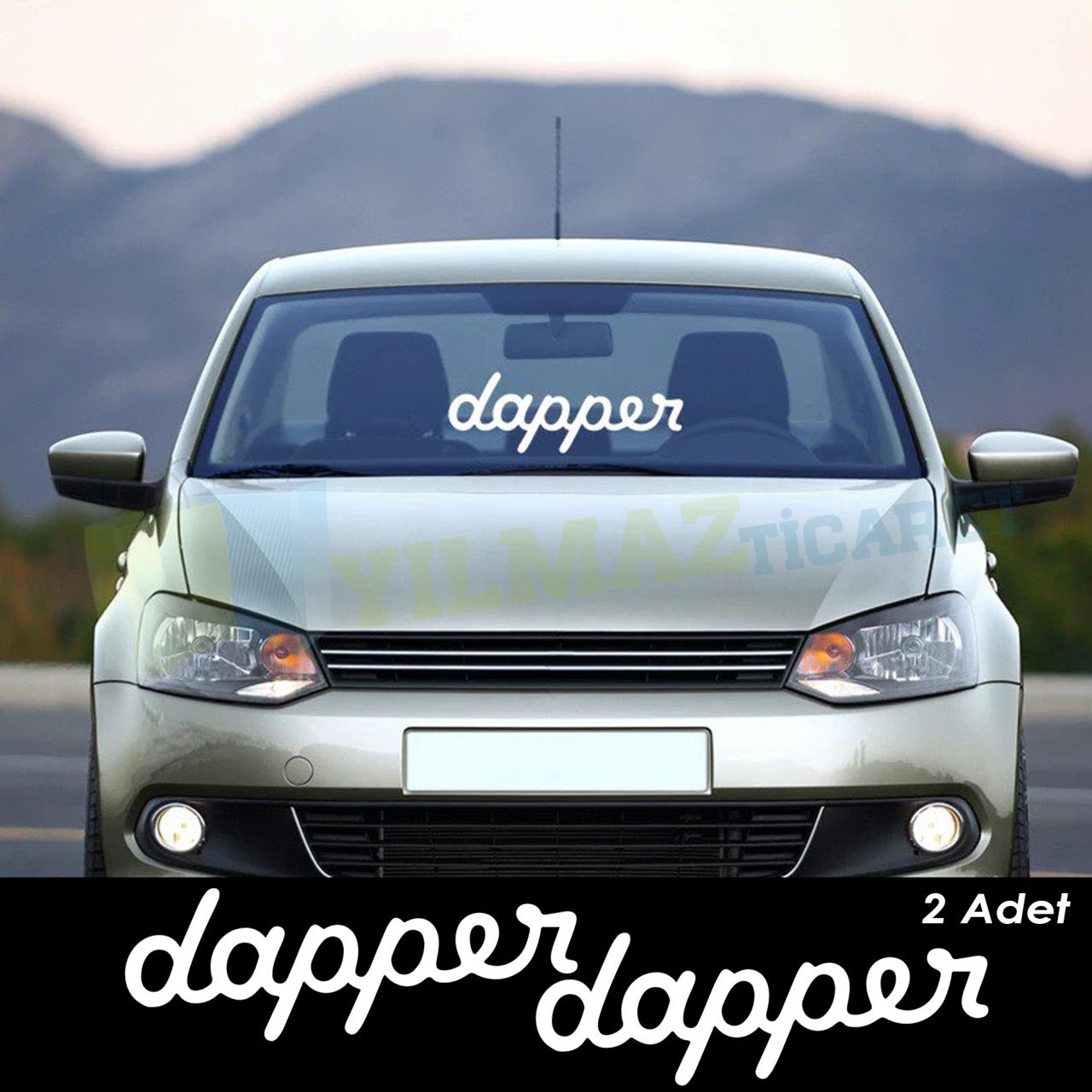 Dapper Ön Cam Oto Sticker Araba Yapıştırma Etiket Çıkartma 2 Adet