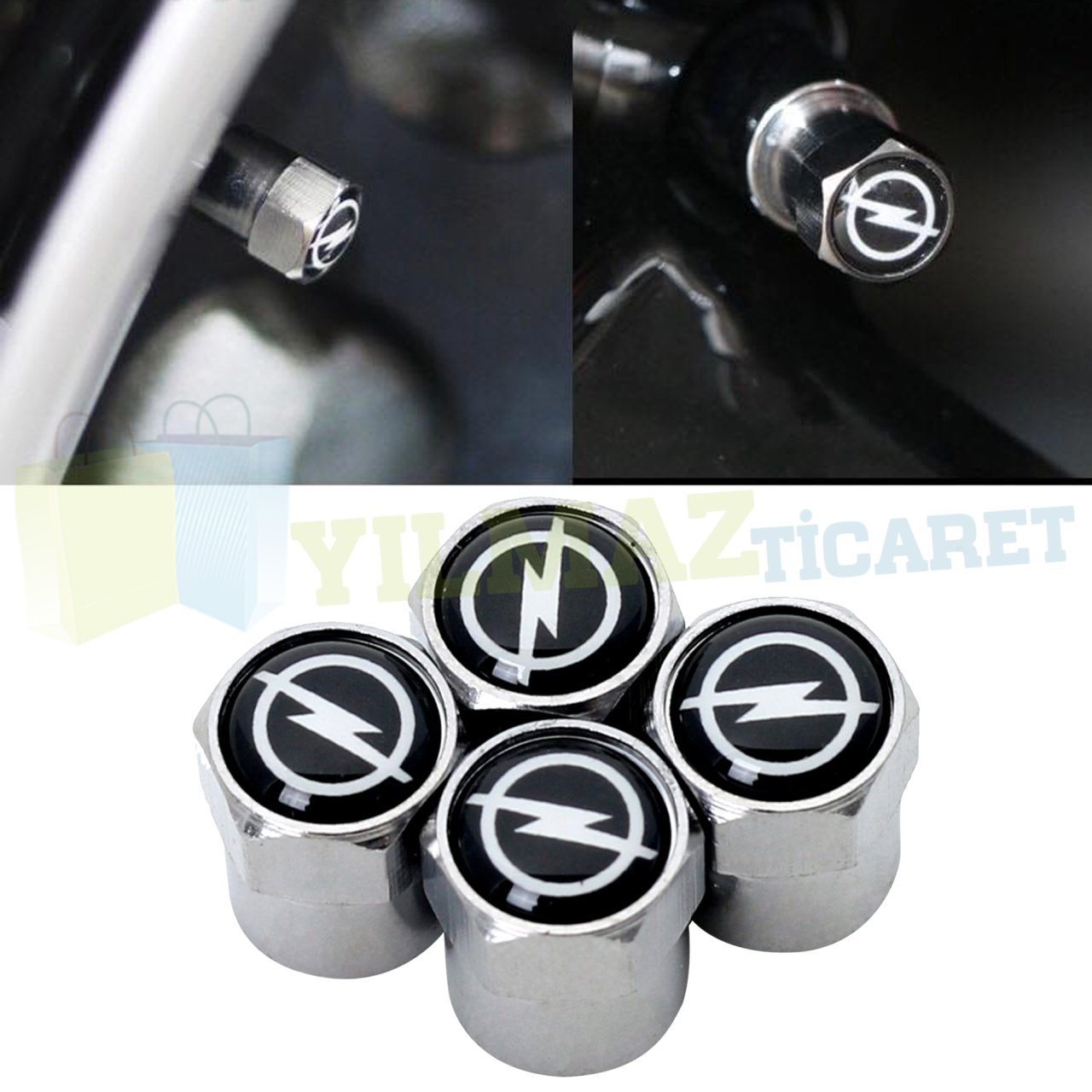 Opel Logo Arma Sibop Kapağı (1Takım) 4 Adet Paslanmaz Çelik Yüksek Kalite