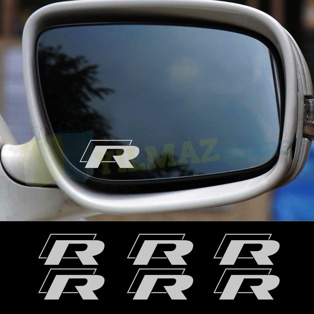 Volkswagen Golf Passat Tiguan R Logo Ayna İçi Oto Sticker Yapıştırma Çıkartma 6 Adet Kaliteli