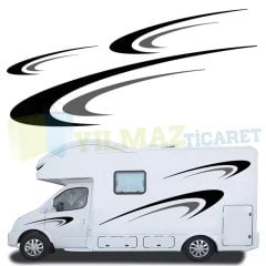 Karavan Çekme Yan Şerit Modifiye Oto Sticker Araba Çıkartma 1 Çift