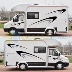 Karavan Çekme Yan Şerit Modifiye Oto Sticker Araba Çıkartma 1 Çift