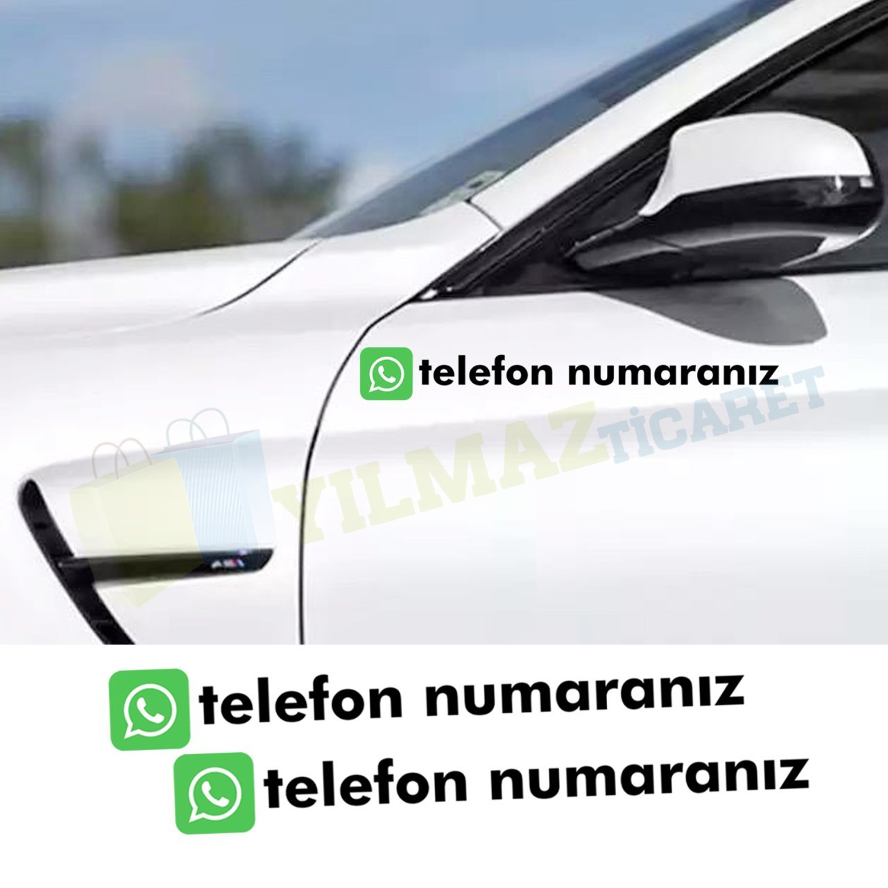 Kişiye Özel Whatsapp Telefon Numara Sticker Yapıştırma 2 Adet