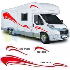 Karavan Çekme Yan Şerit Oto Sticker Araba Etiket Yapıştırma 1 Çift