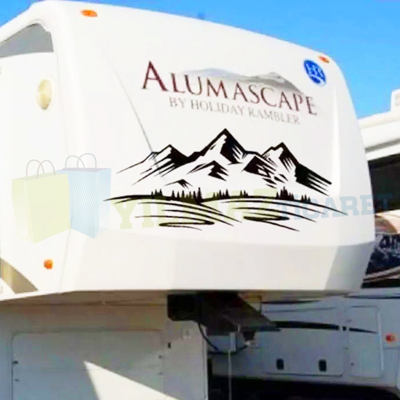 Karavan Çekme Orman Dağ Off Road Oto Sticker Araba Yapıştırma