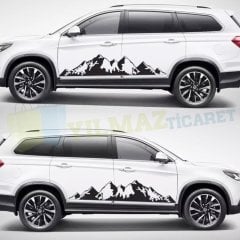 Dağ Karavan Çekme Off Road Oto Sticker Yapıştırma Etiket 1 Çift