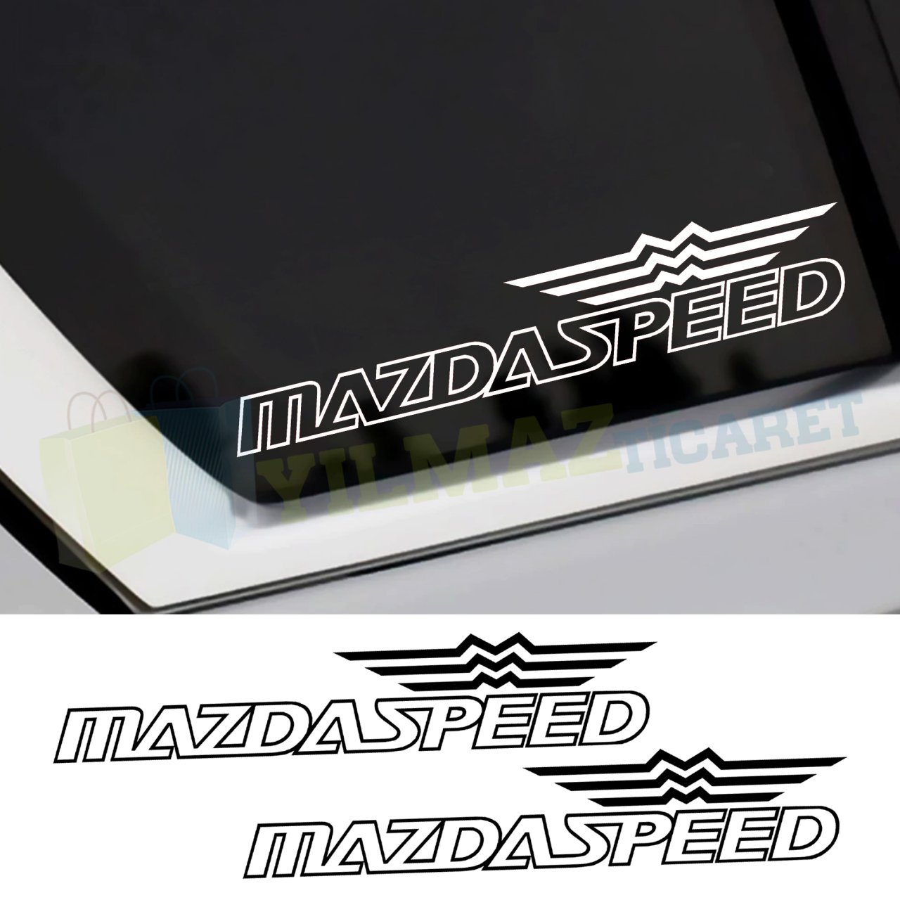 Mazda Speed Yan Cam Kelebek Oto Sticker Yapıştırma Etiket 2 Adet
