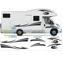 Karavan Çekme Şerit Yan Oto Sticker Sağ Sol Takım Yapıştırma Araba Modifiye Kaliteli Folyo