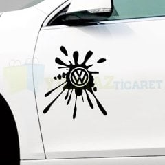 Volkswagen Logo Splash Oto Sticker Etiket Yapıştırma Tampon 2 Adet