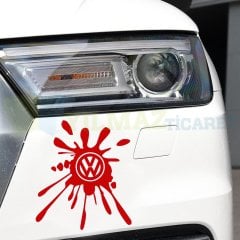 Volkswagen Logo Splash Oto Sticker Etiket Yapıştırma Tampon 2 Adet