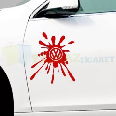Volkswagen Logo Splash Oto Sticker Etiket Yapıştırma Tampon 2 Adet