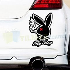 Playboy Tavşan Logo Oto Motosiklet Sticker Yapıştırma 2 Adet