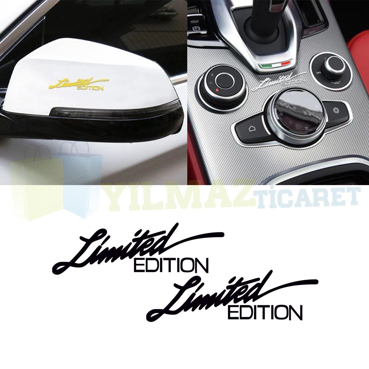 Limited Edition Oto Sticker Kelebek Cam Tampon Yapıştırma 2 Adet