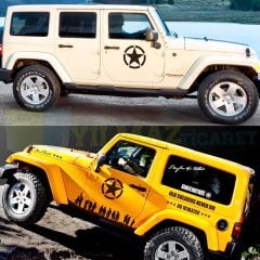 Off Road Army Star Askeri Yıldız Oto Sticker Araba Tampon Kaput Yan Kapı Etiket 2 Adet