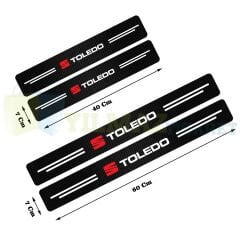 Seat Toledo Karbon Kapı Eşiği Koruma Araba Etiket Oto Sticker Yapıştırma 4 Parça
