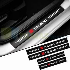 Seat Toledo Karbon Kapı Eşiği Koruma Araba Etiket Oto Sticker Yapıştırma 4 Parça