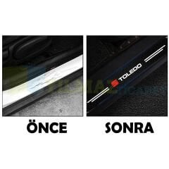 Seat Toledo Karbon Kapı Eşiği Koruma Araba Etiket Oto Sticker Yapıştırma 4 Parça