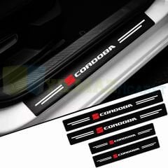 Seat Cordoba Karbon Kapı Eşiği Koruma Araba Etiket Oto Sticker Yapıştırma 4 Parça