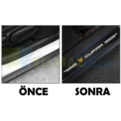Seat Cupra Karbon Kapı Eşiği Koruma Araba Etiket Oto Sticker Yapıştırma 4 Parça