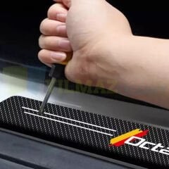 Skoda Octavia Karbon Kapı Eşiği Koruma Araba Etiket Oto Sticker Yapıştırma 4 Parça