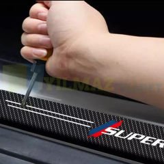 Skoda Superb Karbon Kapı Eşiği Koruma Araba Etiket Oto Sticker Yapıştırma 4 Parça