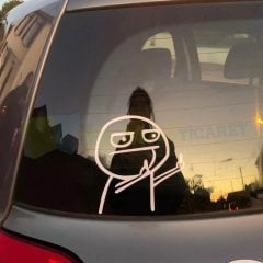 Jdm Orta Parmak Oto Sticker Yapıştırma Araba Etiket 2 Ad Çıkartma