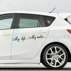 My Life My Rules Benim Hayatım Benim Kurallarım Oto Sticker 2 Adet