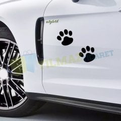 Kedi Pati Motosiklet Oto Sticker Etiket 2 Parça Kaliteli Folyo