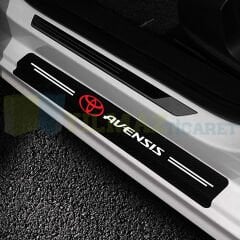 Toyota Avensis Logo Karbon Kapı Eşiği Koruma Araba Etiket Oto Sticker Yapıştırma 4 Parça