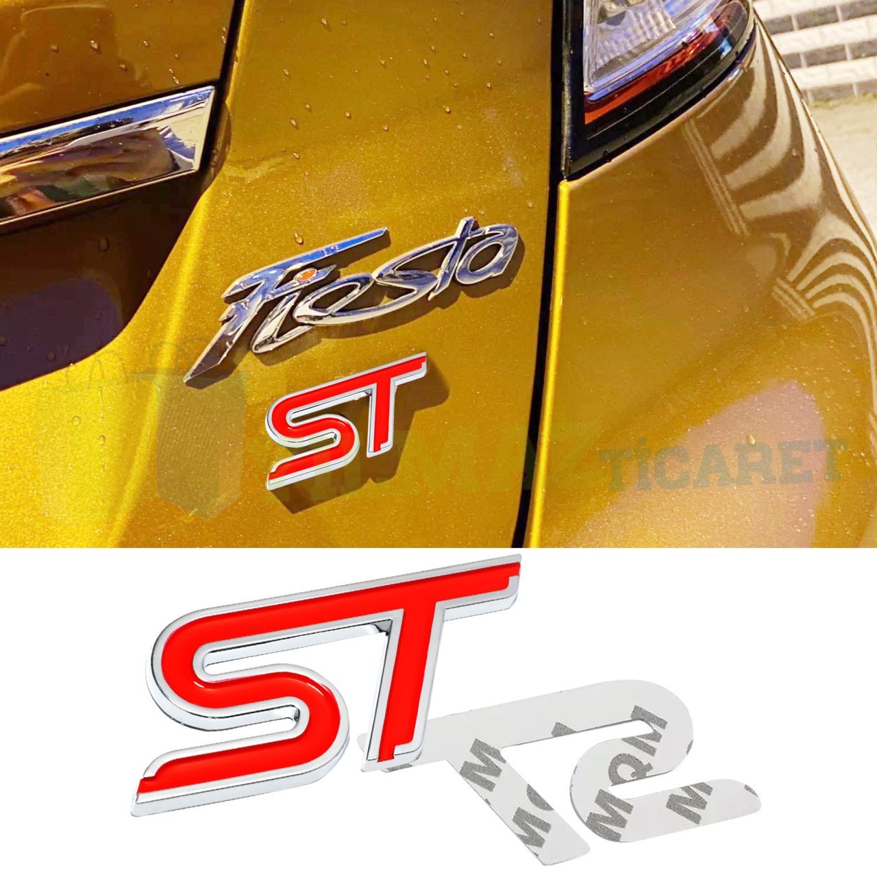Ford St Bagaj Logo Kırmızı Fiesta Focus Paslanmaz Çelik