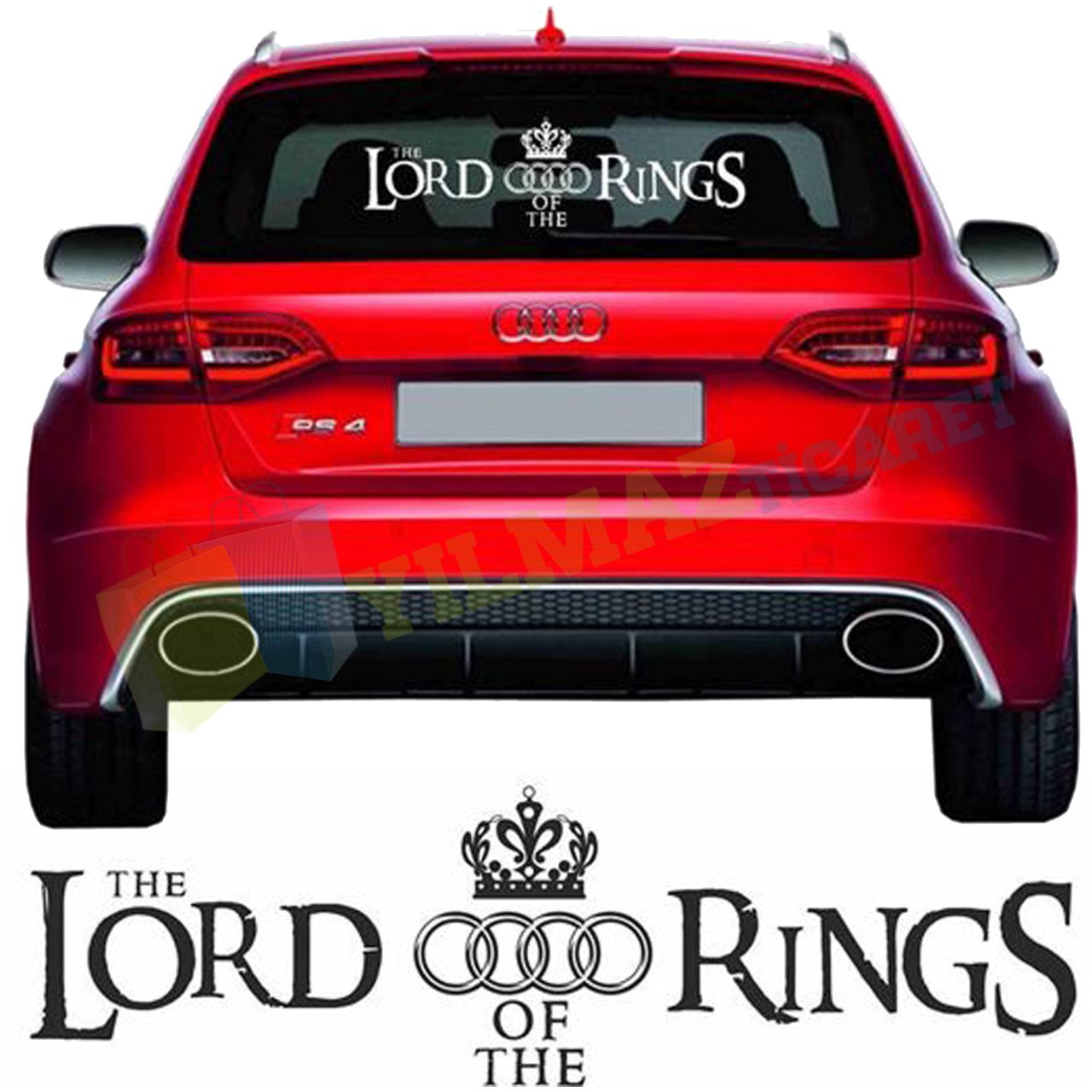 Audi Lorf Of The Rings Cam Oto Sticker Yapıştırma Çıkartma