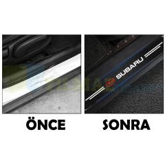Subaru Arma Logo Karbon Kapı Eşiği Koruma Araba Etiket Oto Sticker Yapıştırma 4 Parça