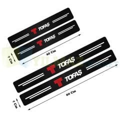 Tofaş Logo Karbon Kapı Eşiği Koruma Araba Etiket Oto Sticker Yapıştırma 4 Parça