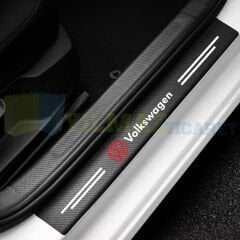 Volkswagen Yeni Logo Karbon Kapı Eşiği Koruma Araba Etiket Oto Sticker Yapıştırma 4 Parça