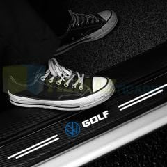 Volkswagen Golf Logo Karbon Kapı Eşiği Koruma Araba Etiket Oto Sticker Yapıştırma 4 Parça