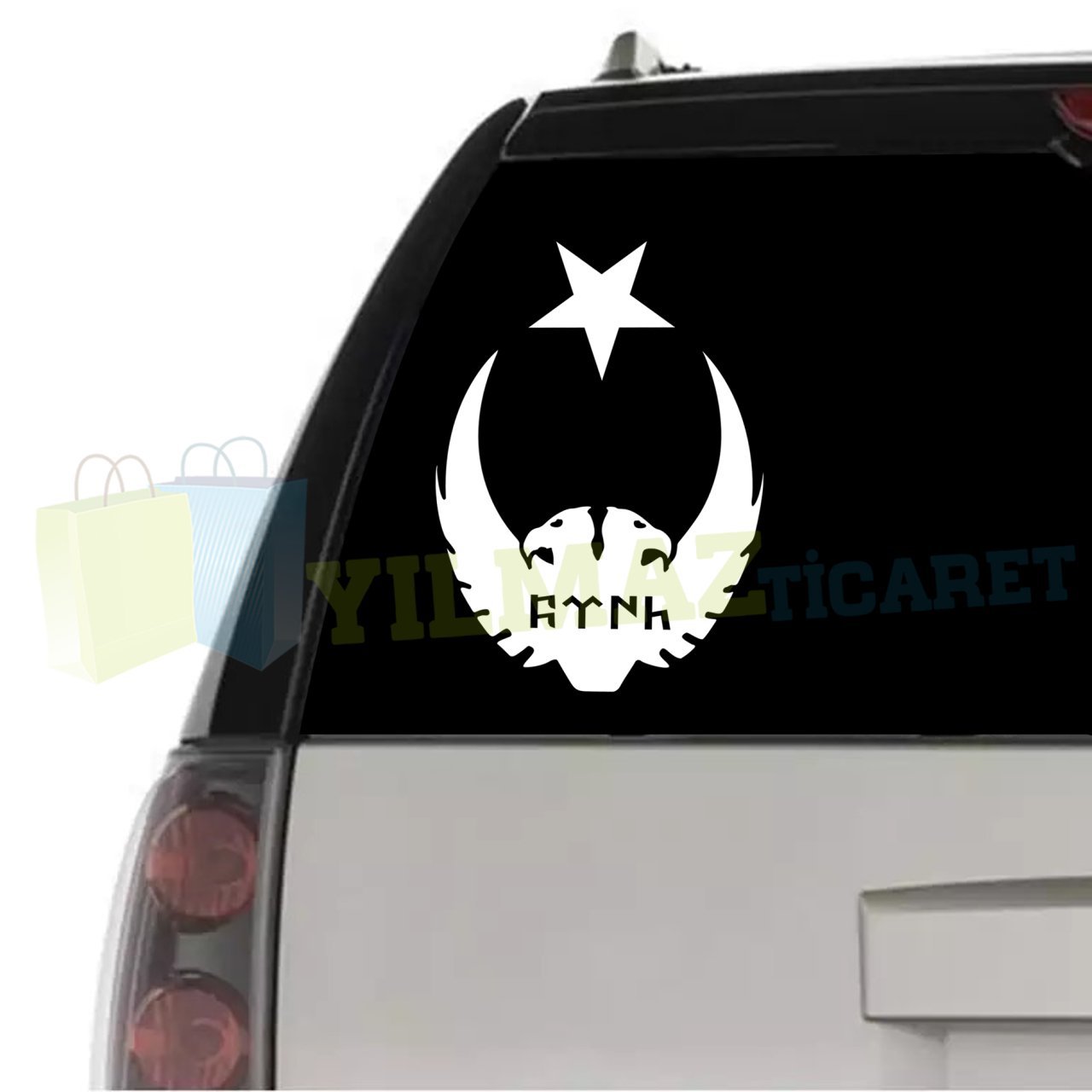 Ay Yıldız Kartal Göktürk Oto Sticker Yapıştırma Çıkartma Araba Etiket Yüksek Kalite