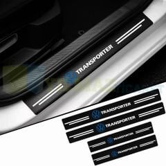 Volkswagen Transporter Logo Karbon Kapı Eşiği Koruma Araba Etiket Oto Sticker Yapıştırma 4 Parça