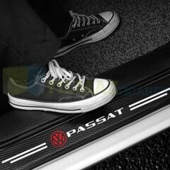 Volkswagen Passat Logo Karbon Kapı Eşiği Koruma Araba Etiket Oto Sticker Yapıştırma 4 Parça