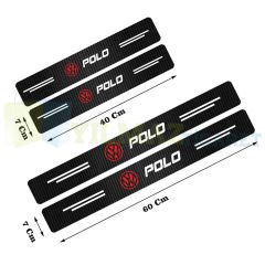 Volkswagen Polo Karbon Kapı Eşiği Koruma Araba Etiket Oto Sticker Yapıştırma 4 Parça