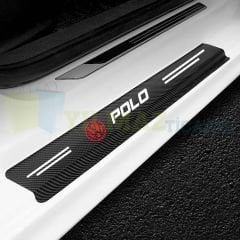 Volkswagen Polo Karbon Kapı Eşiği Koruma Araba Etiket Oto Sticker Yapıştırma 4 Parça