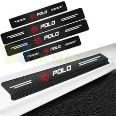 Volkswagen Polo Karbon Kapı Eşiği Koruma Araba Etiket Oto Sticker Yapıştırma 4 Parça