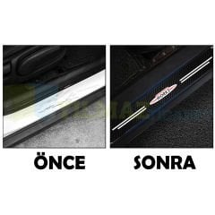 Mini John Cooper Works Karbon Kapı Eşiği Koruma Araba Etiket Oto Sticker Yapıştırma 4 Parça