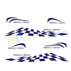 Karavan Çekme Dama Yan Şerit Oto Sticker Yapıştırma Sağ Sol Takım