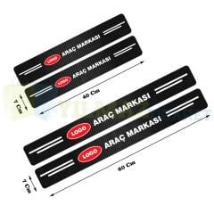 Size Özel Logo Karbon Kapı Eşiği Koruma Araba Etiket Oto Sticker Yapıştırma 4Parça