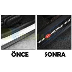 Size Özel Logo Karbon Kapı Eşiği Koruma Araba Etiket Oto Sticker Yapıştırma 4Parça