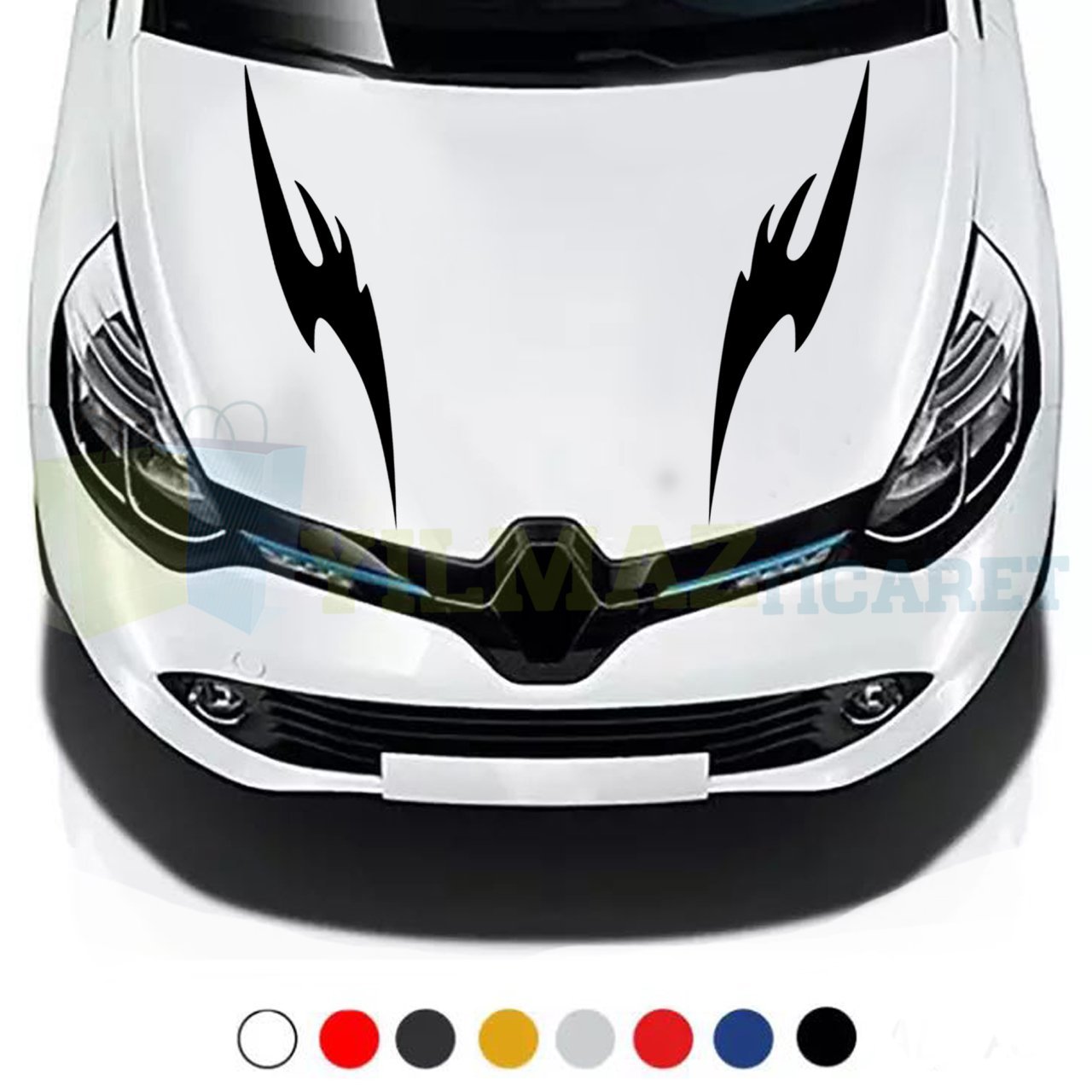 Araba Oto Ön Kaput Şerit Oto Sticker Kanat Wings Araba Çıkartma 1 Çift Kaliteli Folyo