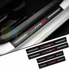 Honda Typer Logo Karbon Kapı Eşiği Koruma Araba Etiket Oto Sticker Yapıştırma 4 Parça