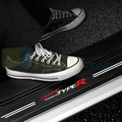 Honda Typer Logo Karbon Kapı Eşiği Koruma Araba Etiket Oto Sticker Yapıştırma 4 Parça